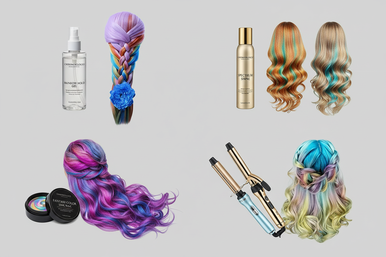 10-Color Hair Chalk Set - Aurabasics Temporary Hair Dye Combs