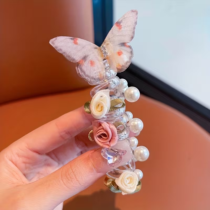 Butterfly Pearl Hair Clips Set
