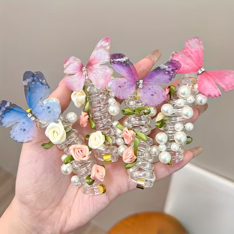 Butterfly Pearl Hair Clips Set