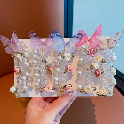 Butterfly Pearl Hair Clips Set