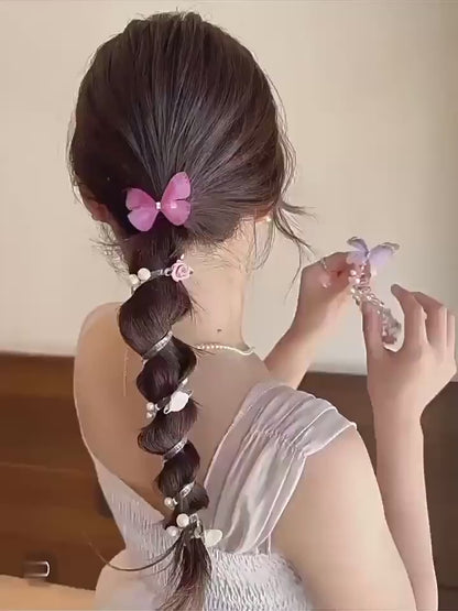 Butterfly Pearl Hair Clips Set