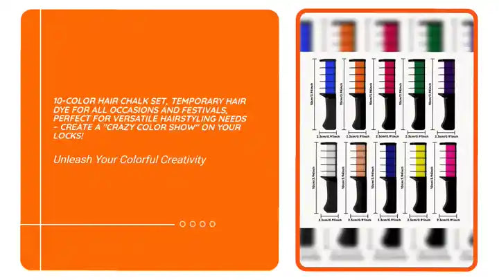10-Color Hair Chalk Set, Temporary Hair Dye for All Occasions and Festivals, Perfect for Versatile Hairstyling Needs &ndash; Create a "Crazy Color Show" on Your Locks! by@Outfy