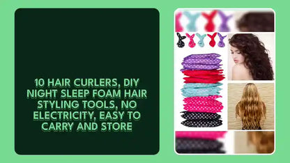 10 Hair Curlers, DIY Night Sleep Foam Hair Styling Tools, No Electricity, Easy to Carry And Store by@Outfy